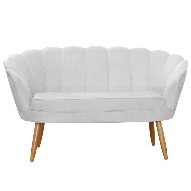 namoradeira Sofá Pétala 2 lugares Suede Branco Visalar Móveis
