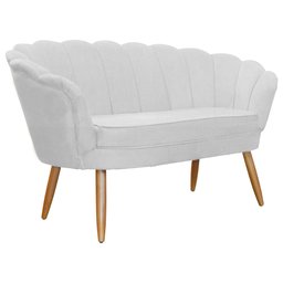 namoradeira Sofá Pétala 2 lugares Suede Branco Visalar Móveis - 2