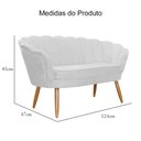Ver imagem 4 de namoradeira Sofá Pétala 2 lugares Suede Branco Visalar Móveis