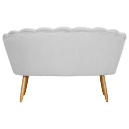 namoradeira Sofá Pétala 2 lugares Suede Branco Visalar Móveis - 3