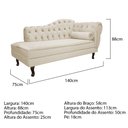 Ver imagem 3 de Divã Recamier Sofá Juliana 1,40M Lado Esquerdo Suede Bege Sala de Estar Recepção Quarto Escritório C