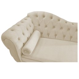 Divã Recamier Sofá Juliana 1,40M Lado Direito Suede Bege Sala de Estar Recepção Quarto Escritório - 4