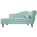 Ver imagem 2 de Divã Recamier Sofá Juliana 1,85M Lado Esquerdo Suede Azul Tiffany Sala de Estar Recepção Quarto Escr