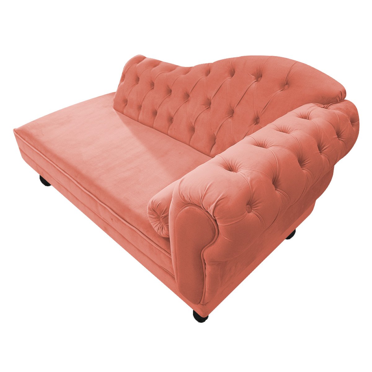 Divã Recamier Sofá Juliana 1,85M Lado Esquerdo Suede Coral Sala Estar Recepção Quarto Escritório - 6