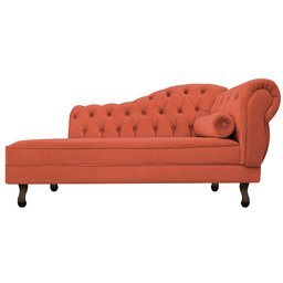 Divã Recamier Sofá Juliana 1,85M Lado Esquerdo Suede Terracota Sala de Estar Recepção Quarto - 2