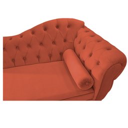 Divã Recamier Sofá Juliana 1,85M Lado Esquerdo Suede Terracota Sala de Estar Recepção Quarto - 4
