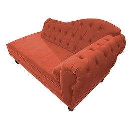 Divã Recamier Sofá Juliana 1,85M Lado Esquerdo Suede Terracota Sala de Estar Recepção Quarto - 5