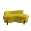 Ver imagem 4 de Namoradeira Sofá Feijão Lounge 120cm Orgânica Veludo Amarelo