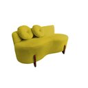 Ver imagem 3 de Namoradeira Sofá Feijão Lounge 120cm Orgânica Veludo Amarelo