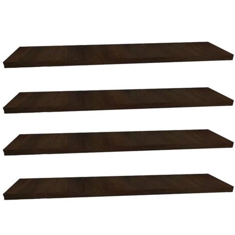 Kit 4 Prateleira Reta 60x10 Marrom Mdf Decorativos