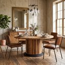 Ver imagem 2 de Mesa de Jantar Oval em Madeira 79x160x80cm