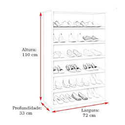Sapateira Armário Organizador Laís Branco Ajl - 4