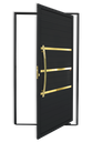 Ver imagem 1 de Porta Pivotante Lambril Evolution c/Puxador e. Super Preto Dourado 100 Brimak