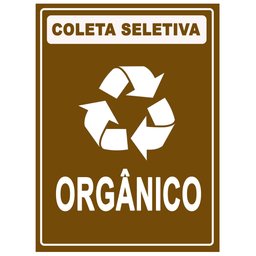 Placa Coleta Seletiva Condomínio Material Reciclável - Lixo Orgânico 15x20cm Tacolado 10 Unidades - 1