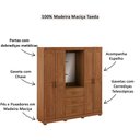 Ver imagem 4 de Guarda Roupa Madeira Maciça Capela com Espelho 1143c Bronze 4 Portas e 3 Gavetas Castanho Finestra