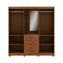 Ver imagem 3 de Guarda Roupa Madeira Maciça Capela com Espelho 1143c Bronze 4 Portas e 3 Gavetas Castanho Finestra