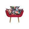 Poltrona Decorativa Opala Suede Composê Triângulo Pés Madeira Mz Decor - 2