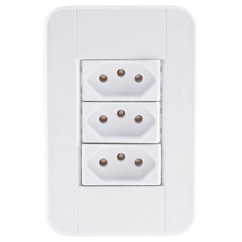 CONJUNTO 4X2 3 TOMADAS 2P+T 10A 250V TABLET BRANCO