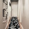 Tapete Passadeira Geométrico Black & Gray Casa Meva Antiderrapante 66x240cm - 1