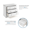 Ver imagem 6 de Cômoda Para Quarto 3 Gavetas em MDF 80cm Louise