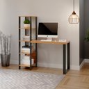 Ver imagem 1 de Mesa para Escritório 5 Prateleiras Industrial Freijó/preto - Dalla Costa