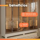 Ver imagem 6 de Guarda Roupas Casal 6 Portas Reflecta com LED 4 Gavetas Mavie