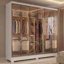 Ver imagem 2 de Guarda Roupas Casal 6 Portas Reflecta com LED 4 Gavetas Mavie