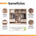 Ver imagem 4 de Guarda Roupas Casal 6 Portas Reflecta com LED 4 Gavetas Mavie
