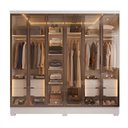 Ver imagem 1 de Guarda Roupas Casal 6 Portas Reflecta com LED 4 Gavetas Mavie