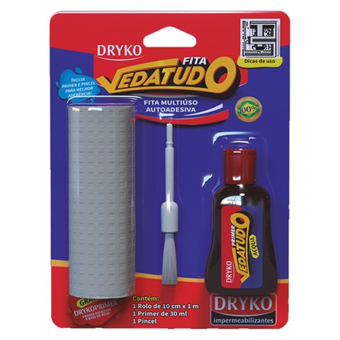 Manta Fita Asfaltica Auto Adesiva Dryko 10cm X 1m Cinza Primer