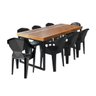 Conjunto Mesa Industrial Bernardo 2,20 Ferragem Preta com 8 Cadeiras New Alegra Preta - 1