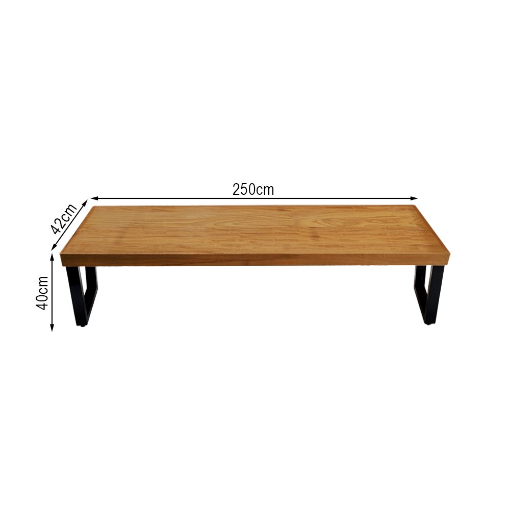 Conjunto Mesa Industrial Lanna 2,50m Ferragem Preta com Banco Industrial Lanna - 4