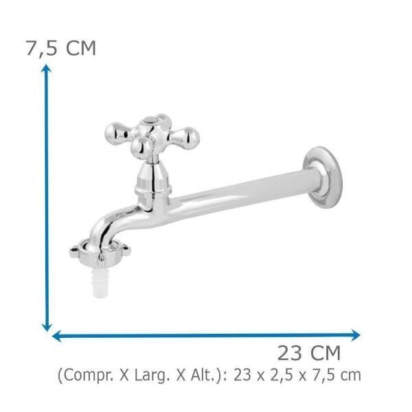 Torneira Cozinha Oliveira 1158 C-52 Parede Fixa Com Bico 1/4 - 5
