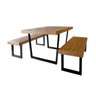 Conjunto Mesa Industrial Lanna 2,50m Ferragem Preta com 2 Banco Industrial Lanna - 1