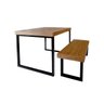 Conjunto Mesa Industrial Bernardo 1,30m Ferragem Preta com Banco Industrial Bernardo - 1