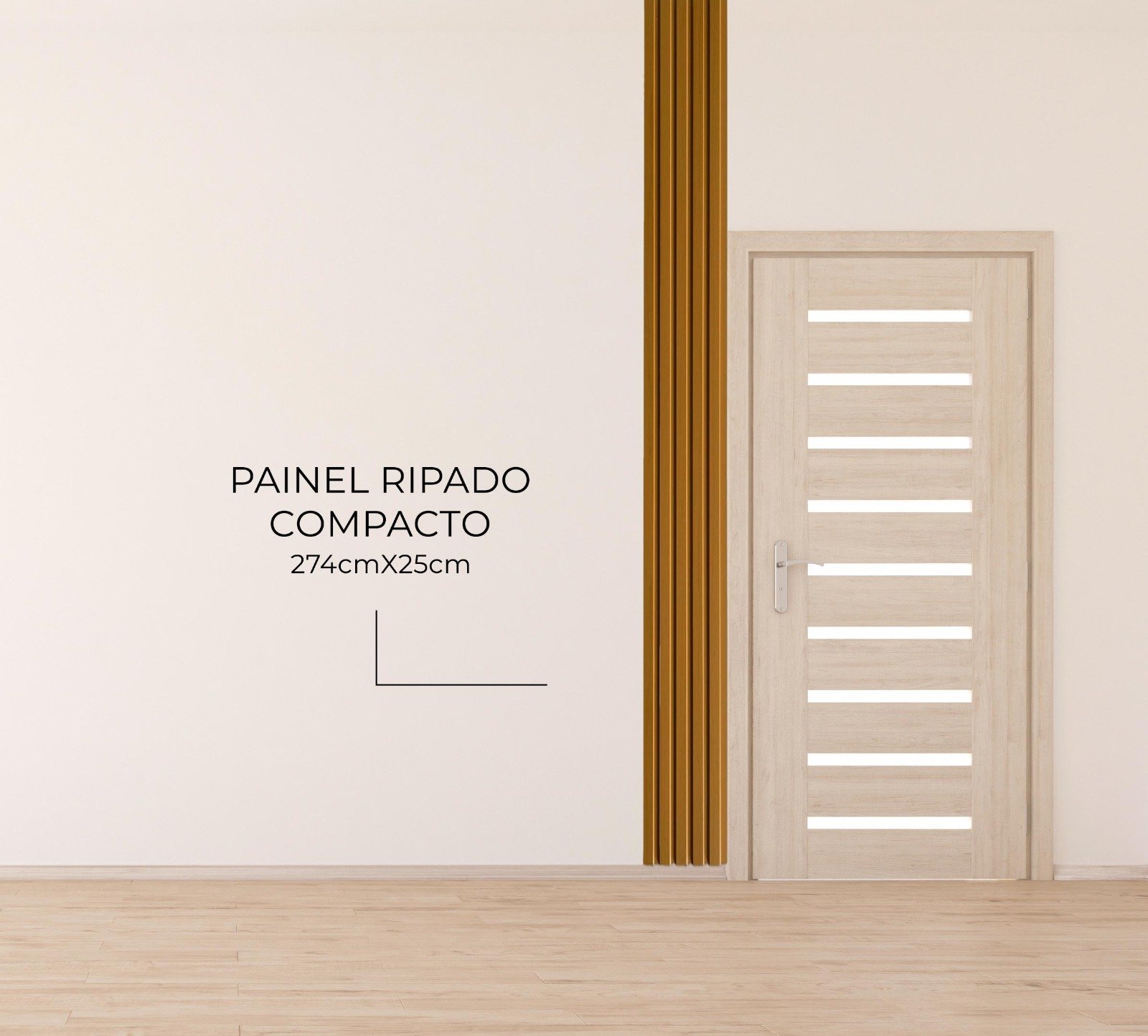 Painel Ripado Compacto 01: Unid. 274x25cm Larg. Talatto Painéis Branco Tx - 6