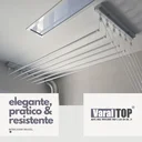 Ver imagem 4 de Varal De Teto Individual 140cm x 06 Varetas - Em Alumínio Branco