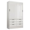 Guarda Roupa Sevilha 2 Portas de Correr 6 Gavetas Branco - 1