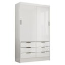 Ver imagem 1 de Guarda Roupa Sevilha 2 Portas de Correr 6 Gavetas Branco