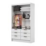 Guarda Roupa Sevilha 2 Portas de Correr 6 Gavetas Branco - 4
