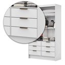 Ver imagem 3 de Guarda Roupa Sevilha 2 Portas de Correr 6 Gavetas Branco