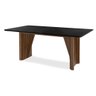 Mesa de Jantar Paolla 6 Lugares 160x90cm Madeira Maciça Tampo com Vidro - Preto/imbuia - 1