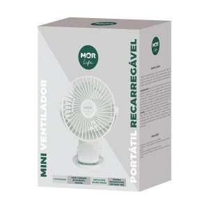 Mini Ventilador Portátil Compacto 360 USB e Prendedor - Mor