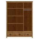 Ver imagem 5 de Guarda Roupa Madeira Maciça 3 Portas Finestra Branco Marrom:freijo