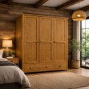 Ver imagem 2 de Guarda Roupa Madeira Maciça 3 Portas Finestra Branco Marrom:freijo