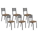 Ver imagem 1 de Kit com 06 Cadeiras 118 Preta Corino Rattan Artefamol