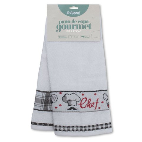 Kit Pano de Copa 2 Peças Gourmet Cheff + Xadrez