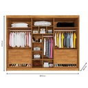 Ver imagem 4 de Guarda Roupa 6 Portas 2 Portas Ripadas Potente com Espelho 100% Mdf Peroba - Móveis Europa