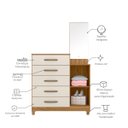 Ver imagem 2 de Comoda Veneza com Espelho 5 Gavetas Amplo Espaço Organizador de Roupas