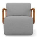 Ver imagem 5 de Poltrona Decorativa Orgânica Living Kavya Linho Cinza - Abmaza